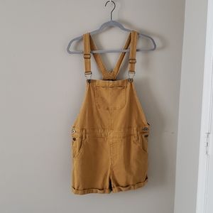 Mustard Yellow Overall Shorts